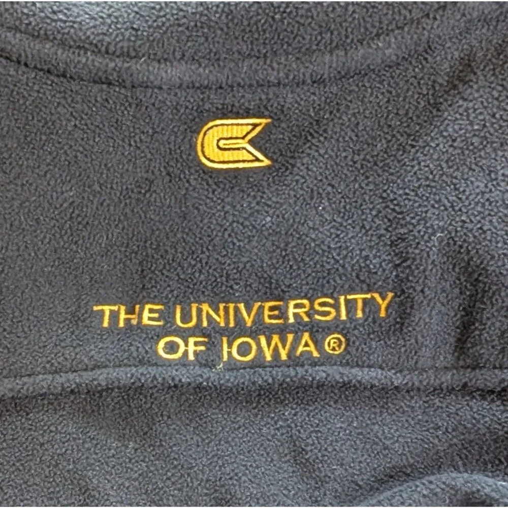 Iowa Hawkeyes Colosseum Fleece Vest Black Yellow Unisex Youth XL Womens M
